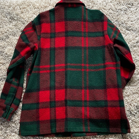 Vintage Woolrich Red and Green Plaid Wool Jacket size Medium - Picture 9 of 9